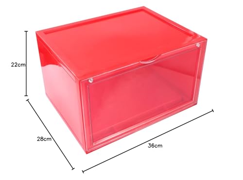 PRETYZOOM Magnetischer Schuhkasten aus Dickem Stapelbare Schuhaufbewahrungsbox mit Klappdeckel Transparent für Kleine Räume Schuhorganizer