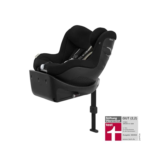 Cybex Sirona Gi i-Size Plus inkl. Base – Kindersitz 61–105 cm (3 Mon.–4 J., bis 20 kg), ab Geburt mit Einlage nutzbar, Moon Black