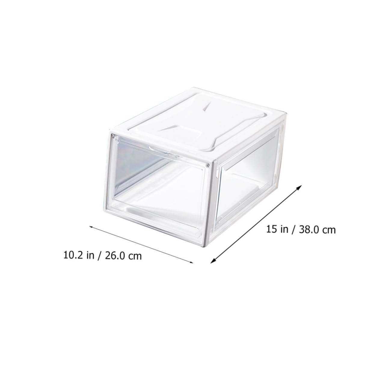 SOLUSTRE Transparente Schuhbox Stapelbar mit Klappdeckel Umweltfreundliches Material Einfache Sichtfenster Aufbewahrungskiste für Schuhe Socken Kleidung und Accessoires Haushalts Organizer