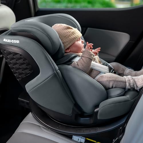 Maxi-Cosi Emerald 360 S i-Size – drehbarer Autositz 40–150 cm, 0–12 Jahre, ISOFIX, 4 Liegepositionen, mitwachsend, G-CELL Schutz, Grau