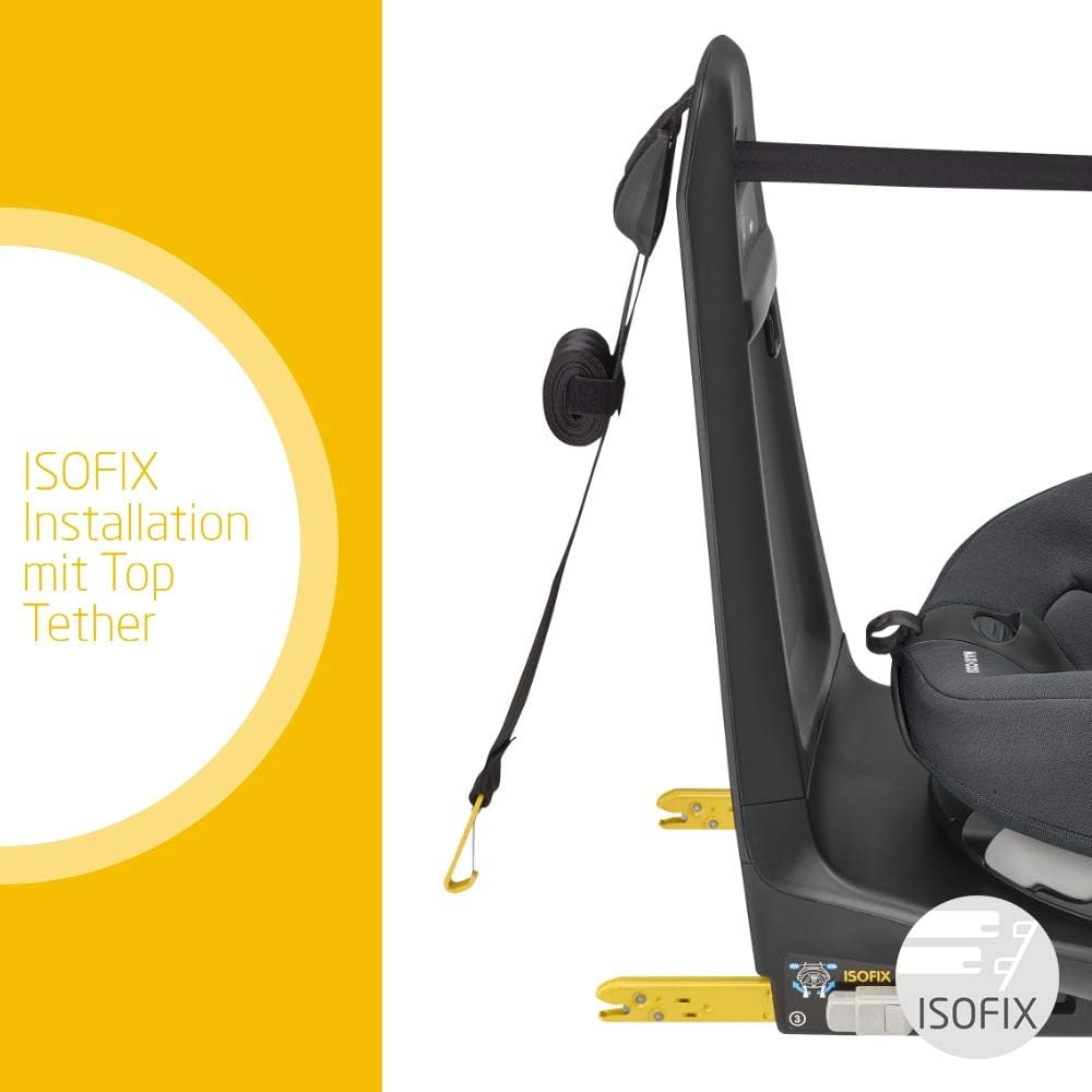 Maxi-Cosi AxissFix i-Size – 360° drehbarer Kindersitz mit ISOFIX & Liegeposition, 61–105 cm (4 Mon.–4 J.), Farbe Authentic Graphite Grau