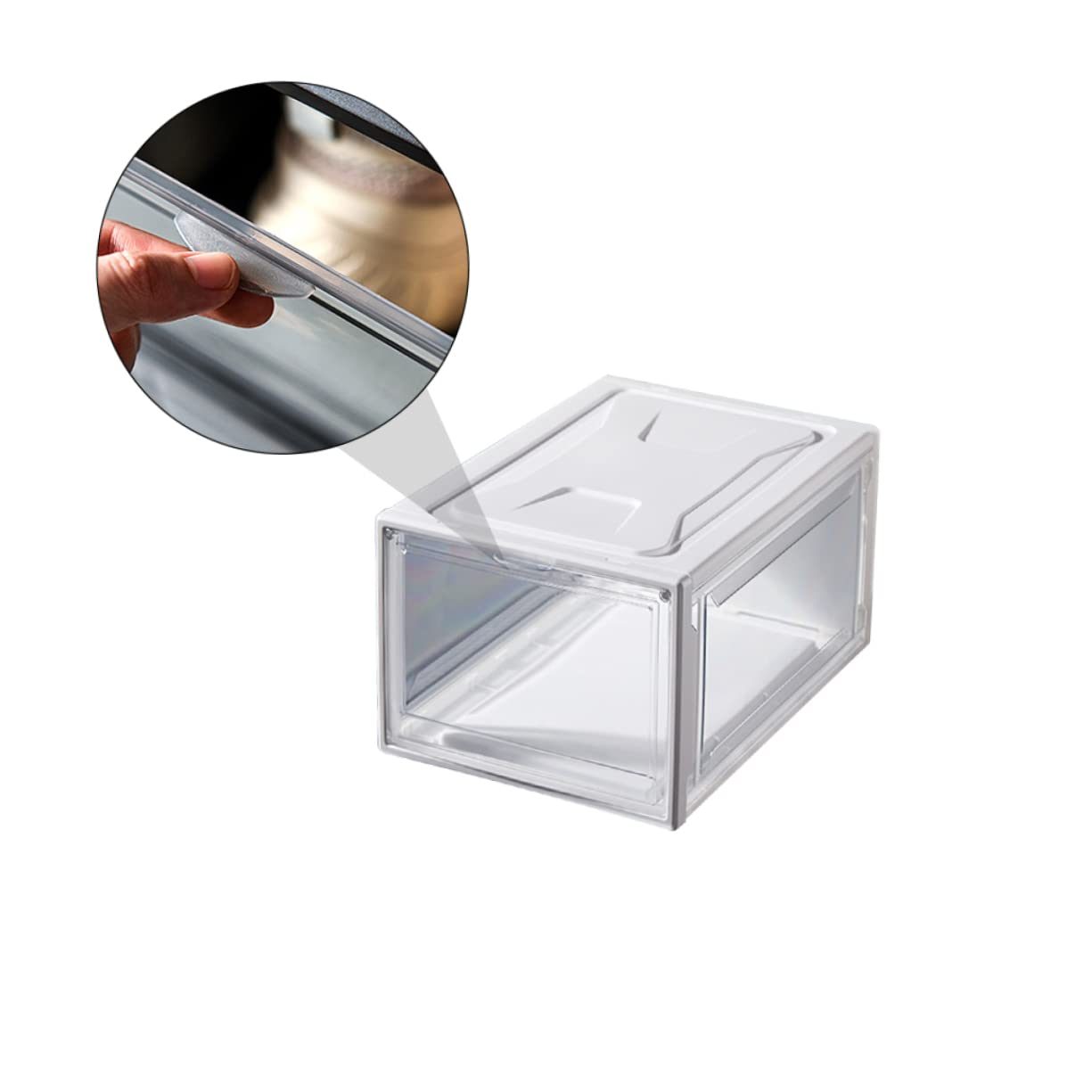 CHILDWEET Schuhbox Transparent Stapelbare Schuhaufbewahrung aus und PP Praktischer Sneaker Organizer für Zuhause Schuhbehälter mit Klappdeckel Platzsparendes Design für Schuhschränke