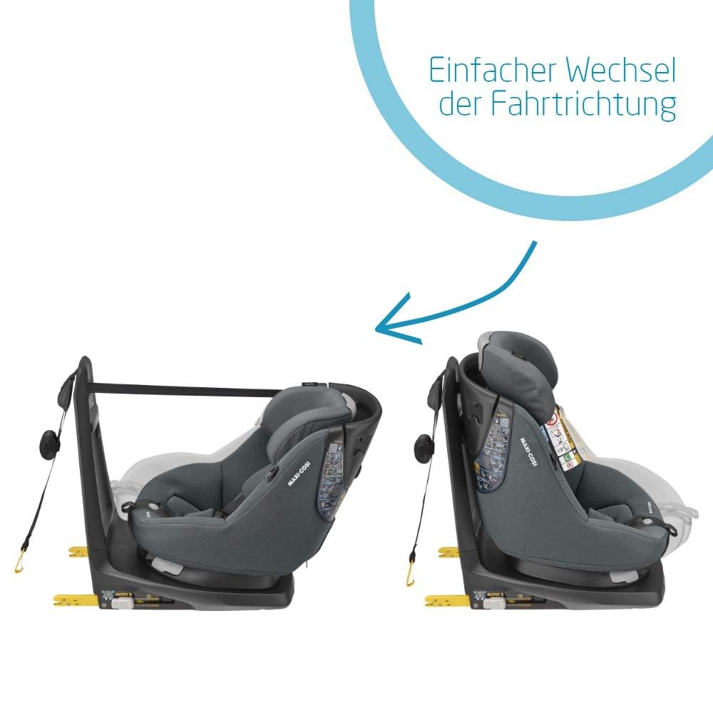 Maxi-Cosi AxissFix i-Size – 360° drehbarer Kindersitz mit ISOFIX & Liegeposition, 61–105 cm (4 Mon.–4 J.), Farbe Authentic Graphite Grau