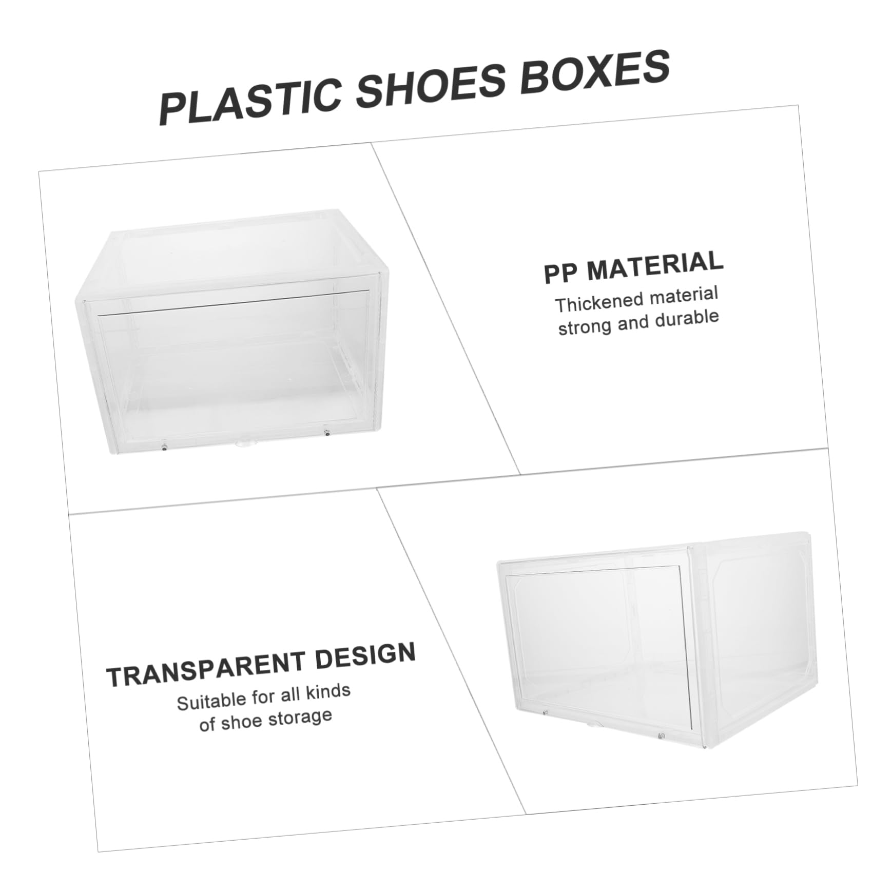 WATIIFUFU Kasten Schuhkarton Herrenschuhe Turnschuhe Aufbewahrungsbehälter für Schuhe Schuhkiste transparente schuhboxen Organisatoren zur Schuhaufbewahrung Sneakerboxen aus Kunststoff