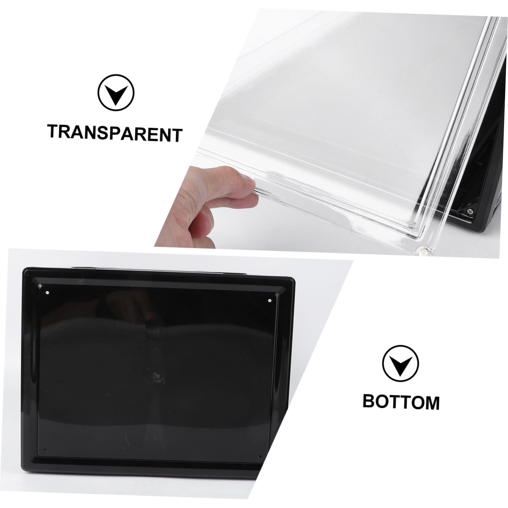 AKOOSY 1 Stück Schuhkarton Sneaker-Aufbewahrung Schuhorganizer für den Schrank schuhschrank schuhboxen kleiderboxen aufbewahrung Container für Turnschuhe Vitrine für Schuhe Acryl Black