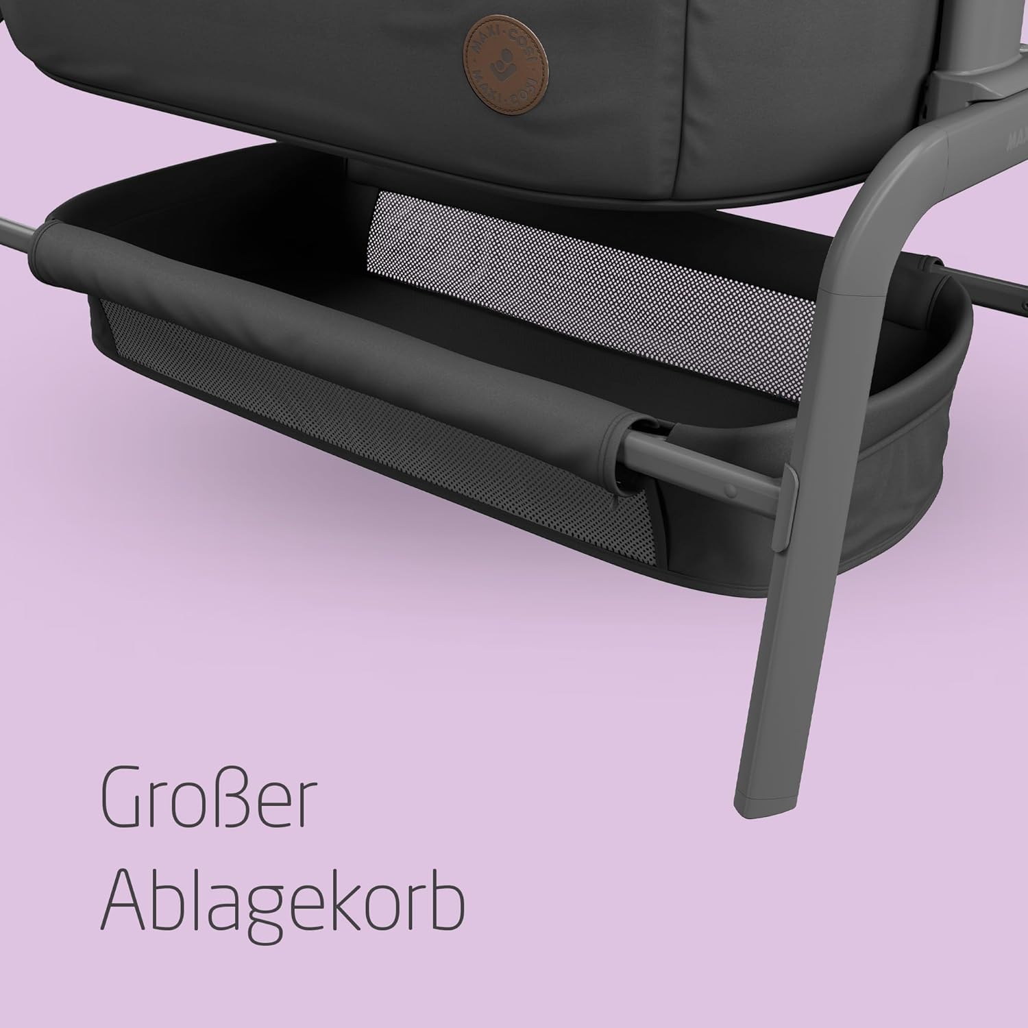 Maxi-Cosi Iora Beistellbett – faltbarer Co-Sleeper 0–6 Mon. (bis 9 kg), höhen- & neigbar, inkl. Matratze, großem Korb & Tragetasche, Graphite