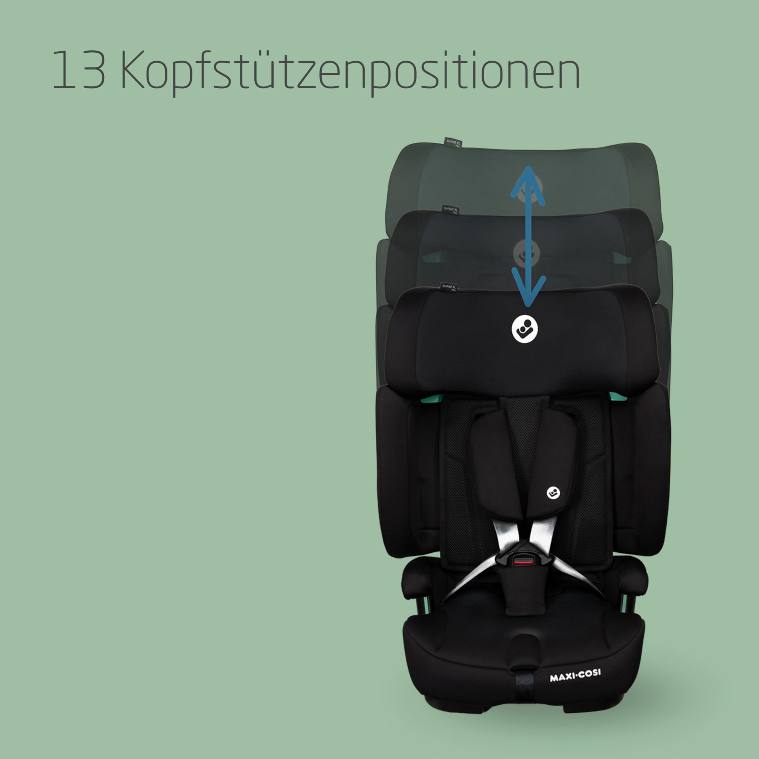 Maxi-Cosi Nomad XL Plus – mitwachsender Autositz 9–36 kg, 15 Mon.–12 J., klappbar, ultrakompakt, leicht, G-CELL Schutz, mit Reisetasche