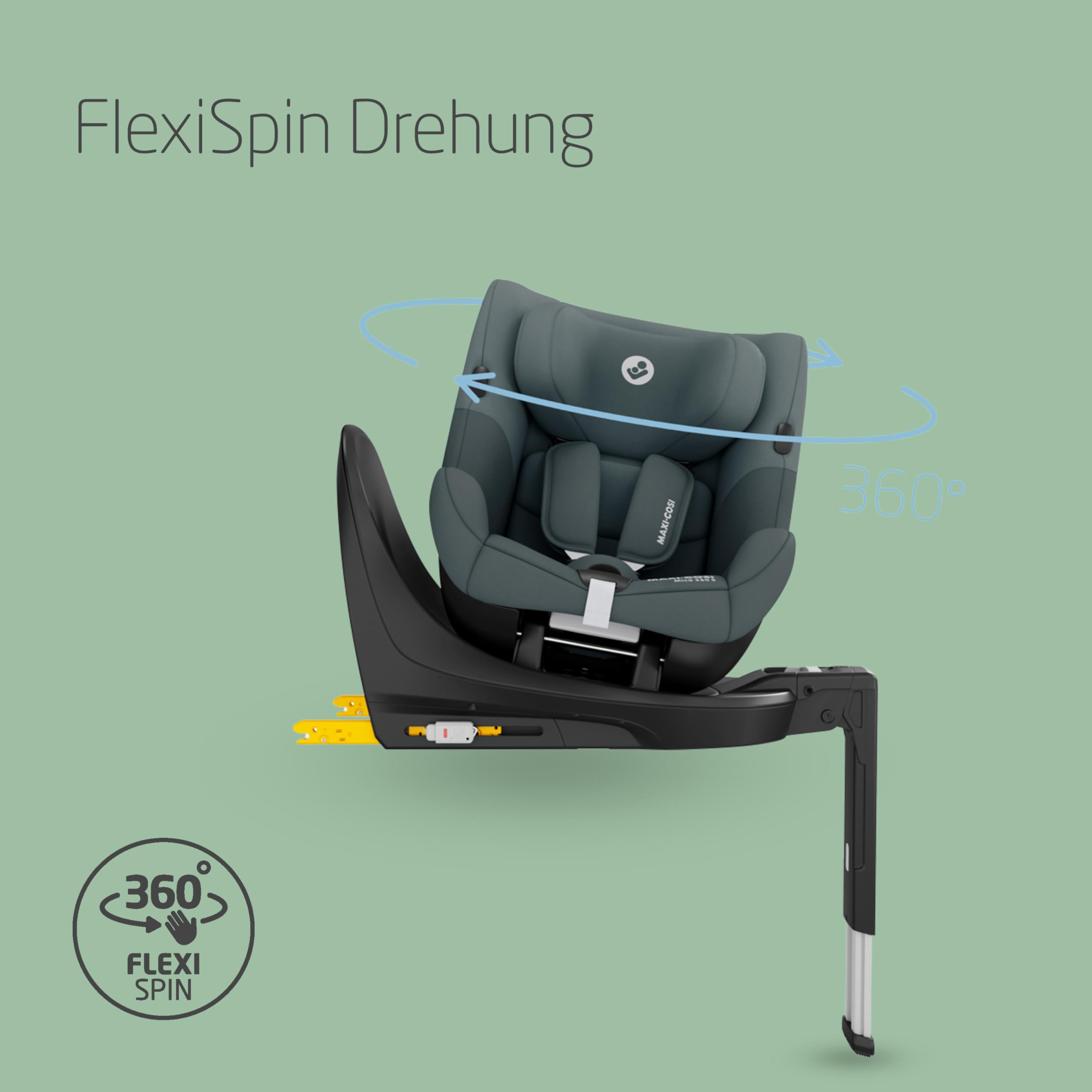 Maxi-Cosi Pearl 360 i-Size – drehbarer Autositz 61–105 cm, 3 Monate bis 4 Jahre, ClimaFlow Belueftung, Easy-In-Gurt, G-CELL Sicherheit, Schwarz