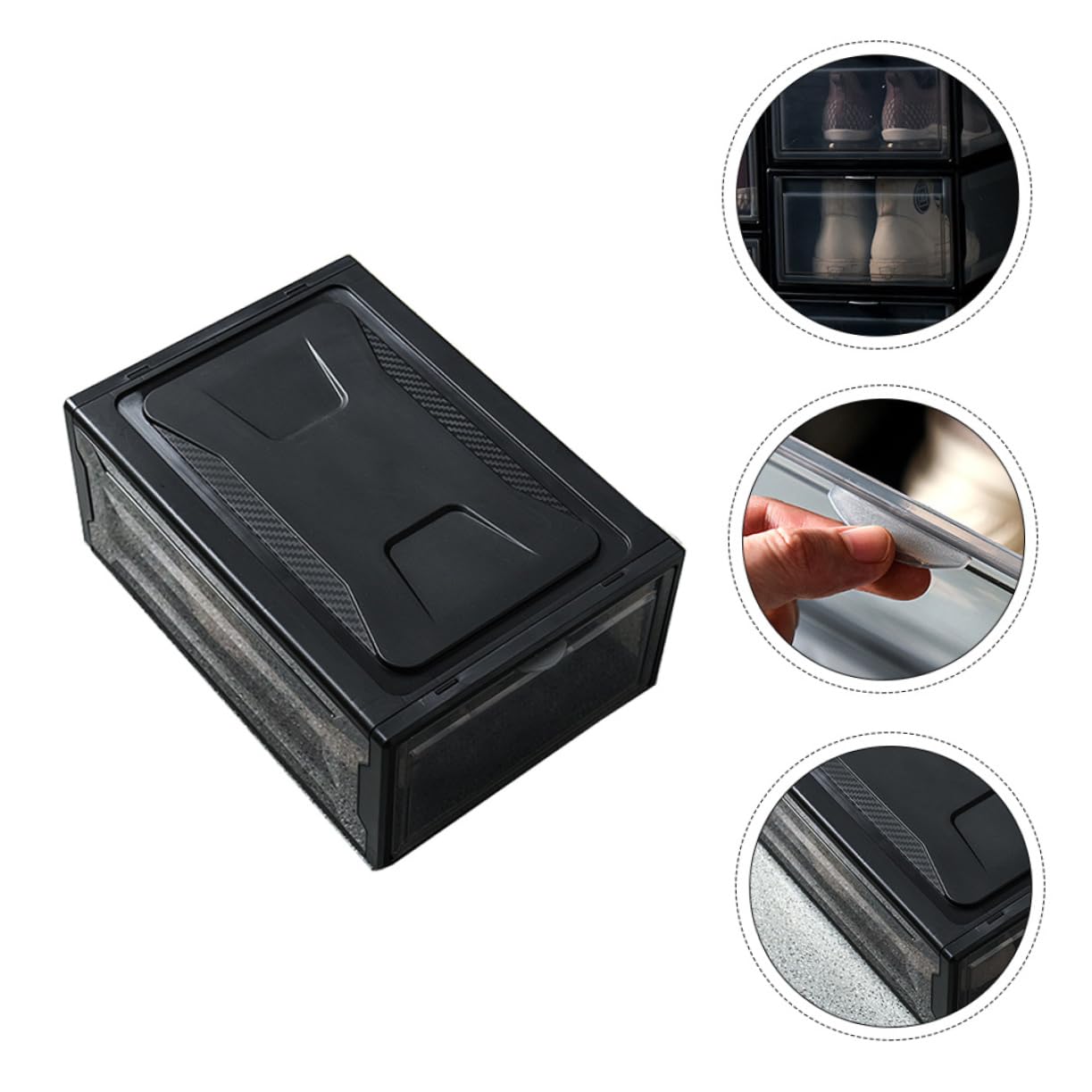 ABOOFAN 1 Stück Schuhaufbewahrungsbox Schuhkarton Schuhorganizer Für Den Schrank Schuhhalter Für Schrank Sneaker Lagerung Drinnen Anzeige Schuhschrank Schuhorganisator Pp-kunststoff Black