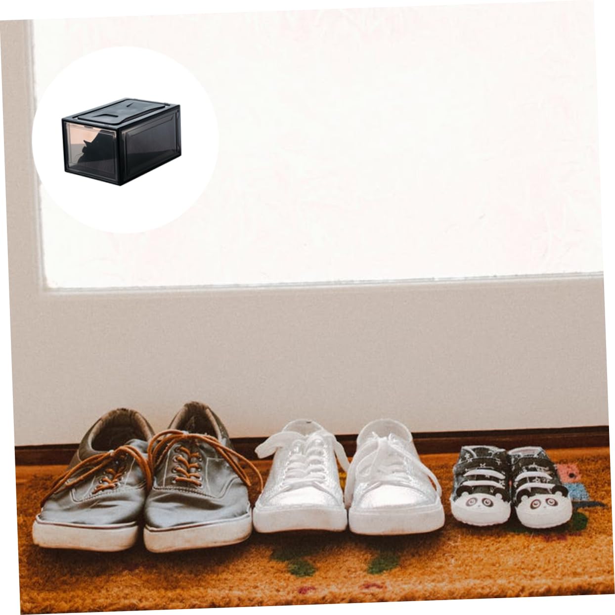 ABOOFAN 1 Stück Schuhaufbewahrungsbox Schuhkarton Schuhorganizer Für Den Schrank Schuhhalter Für Schrank Sneaker Lagerung Drinnen Anzeige Schuhschrank Schuhorganisator Pp-kunststoff Black