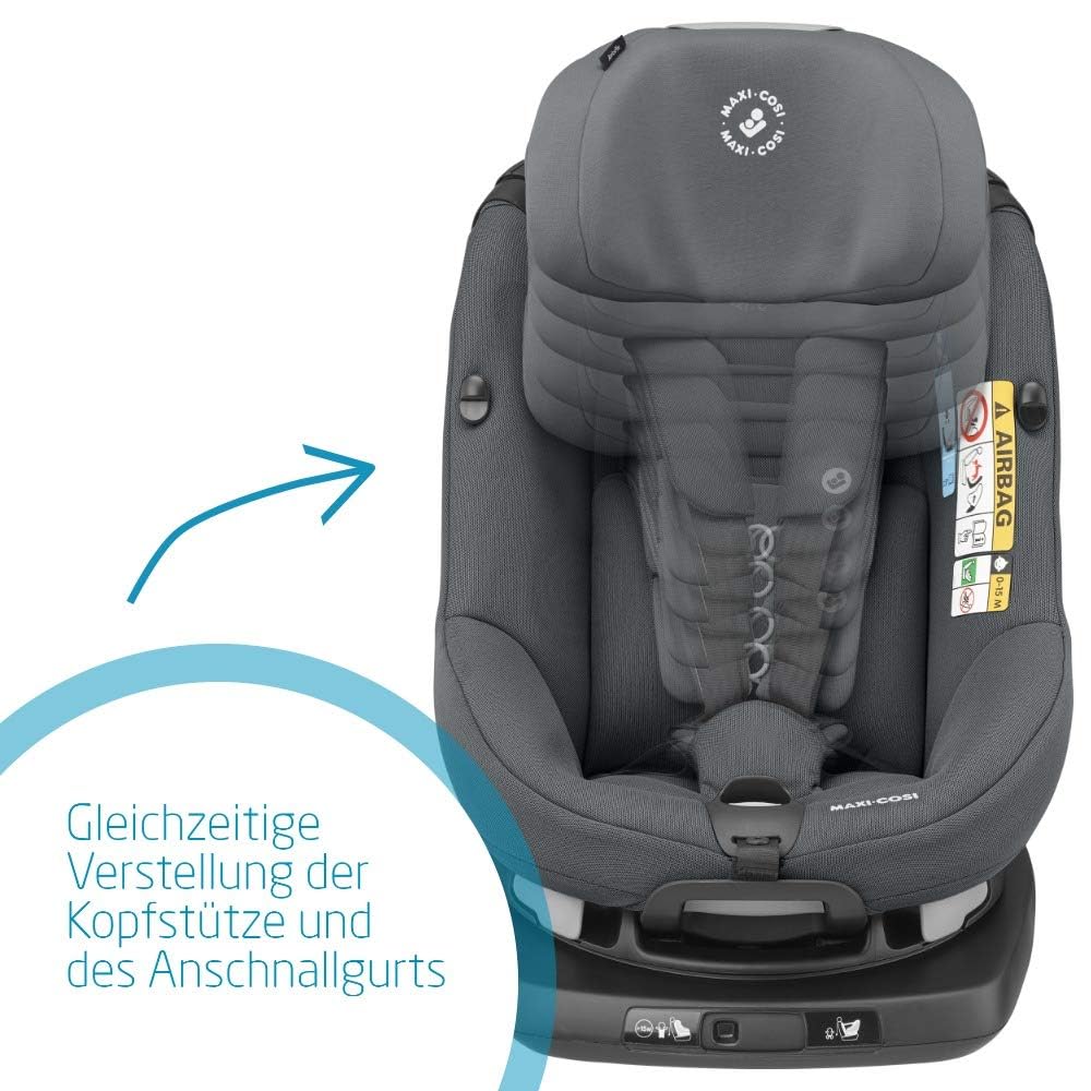 Maxi-Cosi AxissFix i-Size – 360° drehbarer Kindersitz mit ISOFIX & Liegeposition, 61–105 cm (4 Mon.–4 J.), Farbe Authentic Graphite Grau
