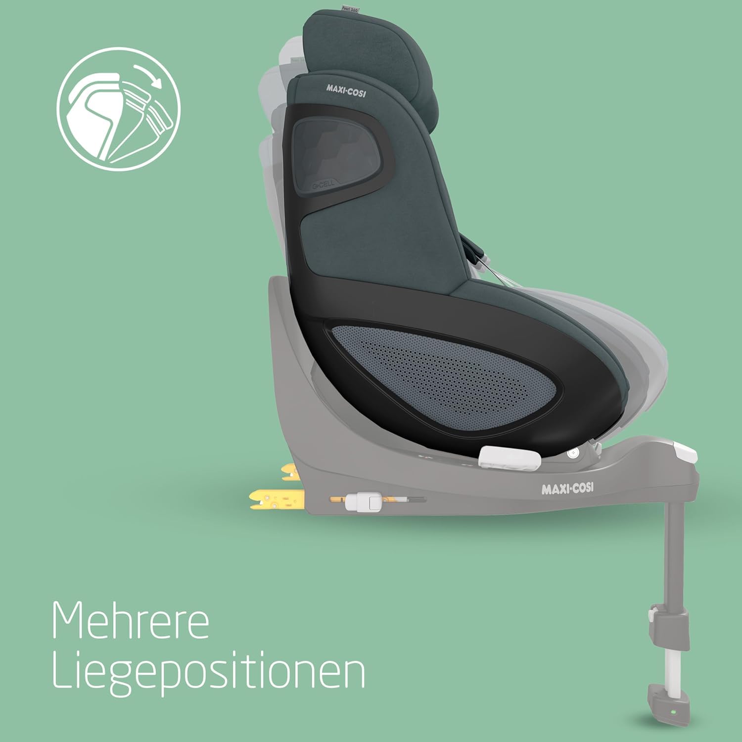 Maxi-Cosi Pearl 360 i-Size – 360° drehbarer Autositz 61–105 cm (3 Mon.–4 J.), Einhand-Drehung, ClimaFlow, Easy-In-Gurt, G-CELL, Graphite