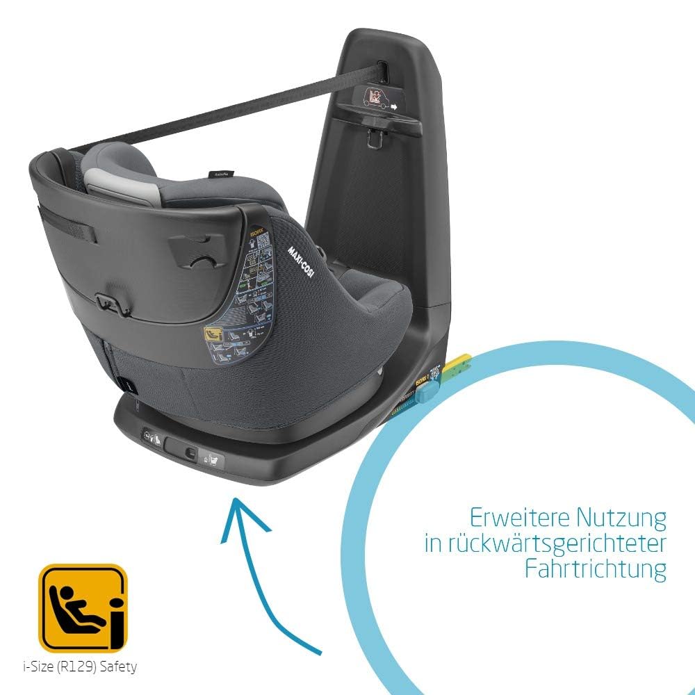 Maxi-Cosi AxissFix i-Size – 360° drehbarer Kindersitz mit ISOFIX & Liegeposition, 61–105 cm (4 Mon.–4 J.), Farbe Authentic Graphite Grau
