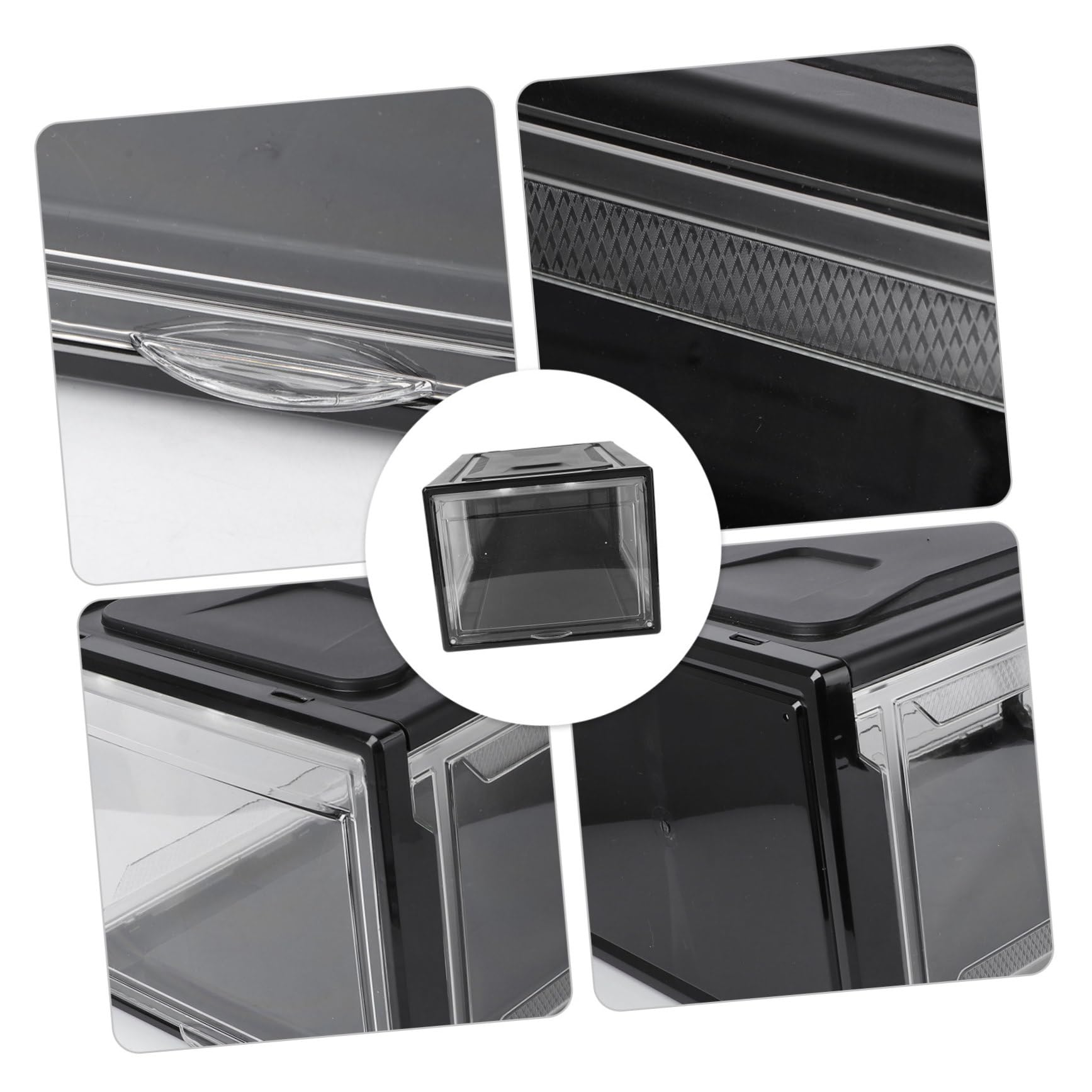 AKOOSY 1 Stück Schuhkarton Sneaker-Aufbewahrung Schuhorganizer für den Schrank schuhschrank schuhboxen kleiderboxen aufbewahrung Container für Turnschuhe Vitrine für Schuhe Acryl Black