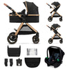 Kinderkraft ESME 3-in-1 Kinderwagen-Set – Kombikinderwagen bis 22 kg, inkl. i-Size Babyschale (40–75 cm), klappbar mit Liegefunktion, Schwarz