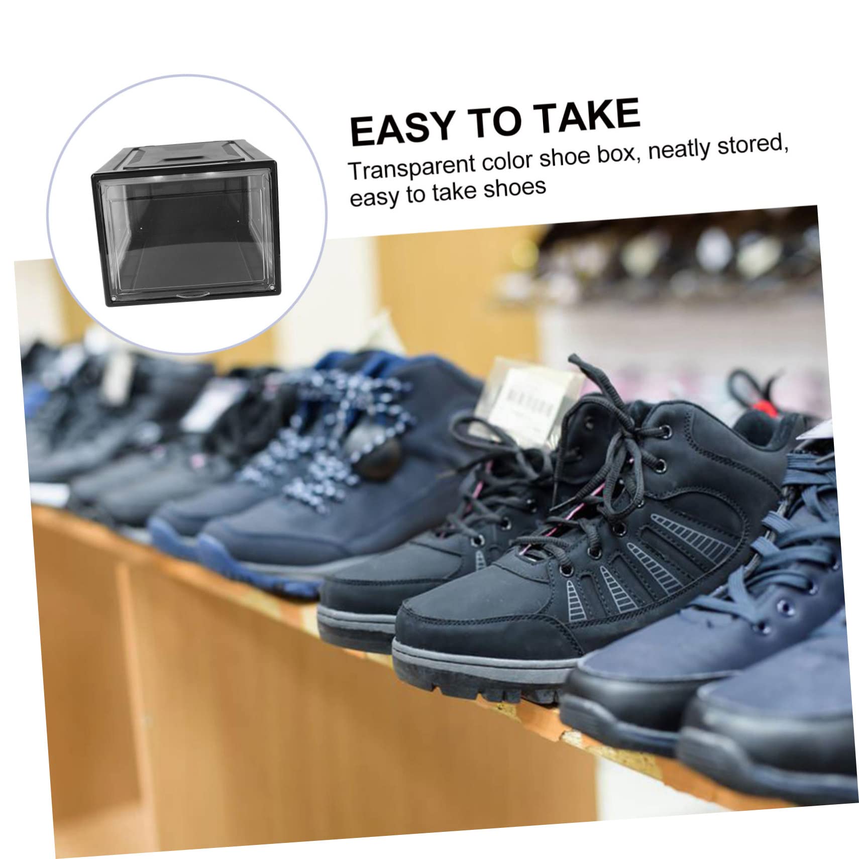AKOOSY 1 Stück Schuhkarton Sneaker-Aufbewahrung Schuhorganizer für den Schrank schuhschrank schuhboxen kleiderboxen aufbewahrung Container für Turnschuhe Vitrine für Schuhe Acryl Black