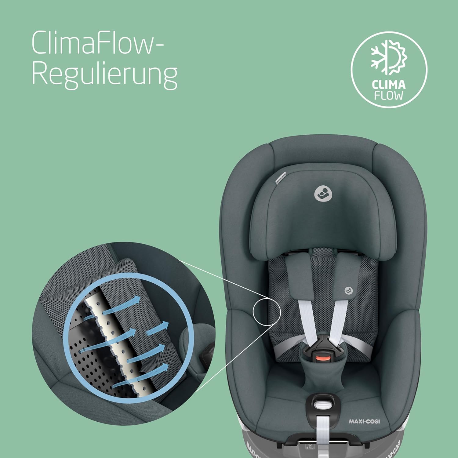 Maxi-Cosi Pearl 360 i-Size – 360° drehbarer Autositz 61–105 cm (3 Mon.–4 J.), Einhand-Drehung, ClimaFlow, Easy-In-Gurt, G-CELL, Graphite