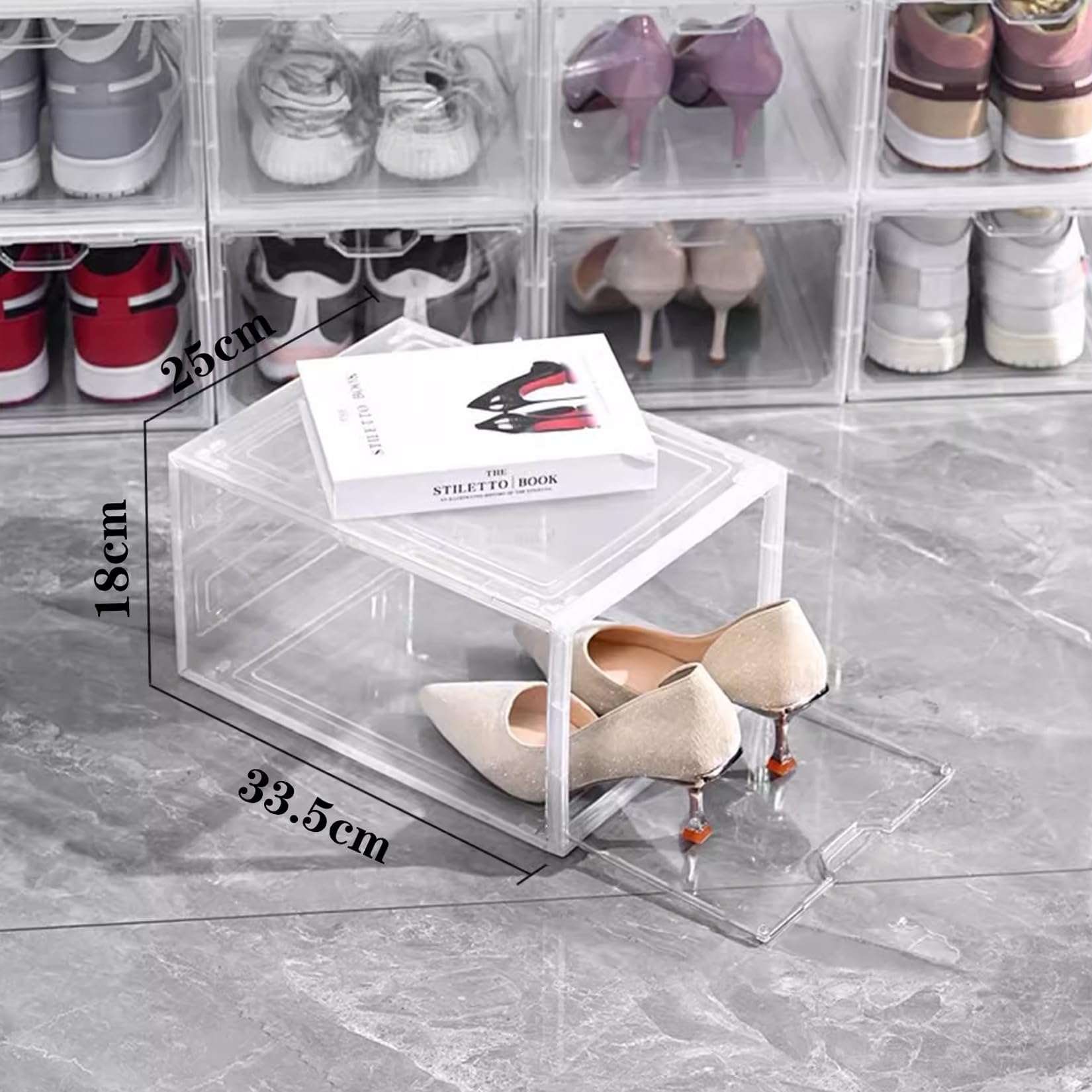 Schuhboxen Organizer-Schuhkartons durchsichtig,Transparent Schuhaufbewahrung für Sneakers und Turnschuhe,Kunststoffbox mit durchsichtiger Tür