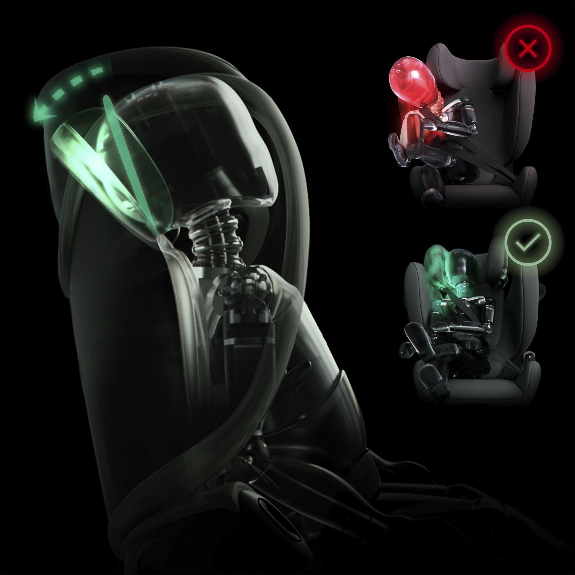 Cybex Solution G2 Comfort – Kinder-Autositz ab 3–12 J. (100–150 cm), bis 50 kg, ISOFIX optional, Farbe Magic Black