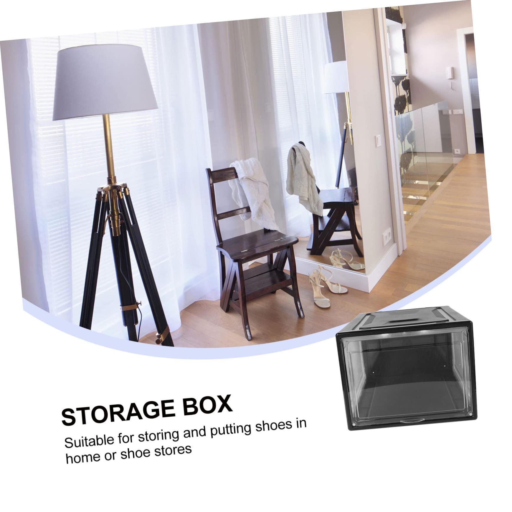 AKOOSY 1 Stück Schuhkarton Sneaker-Aufbewahrung Schuhorganizer für den Schrank schuhschrank schuhboxen kleiderboxen aufbewahrung Container für Turnschuhe Vitrine für Schuhe Acryl Black