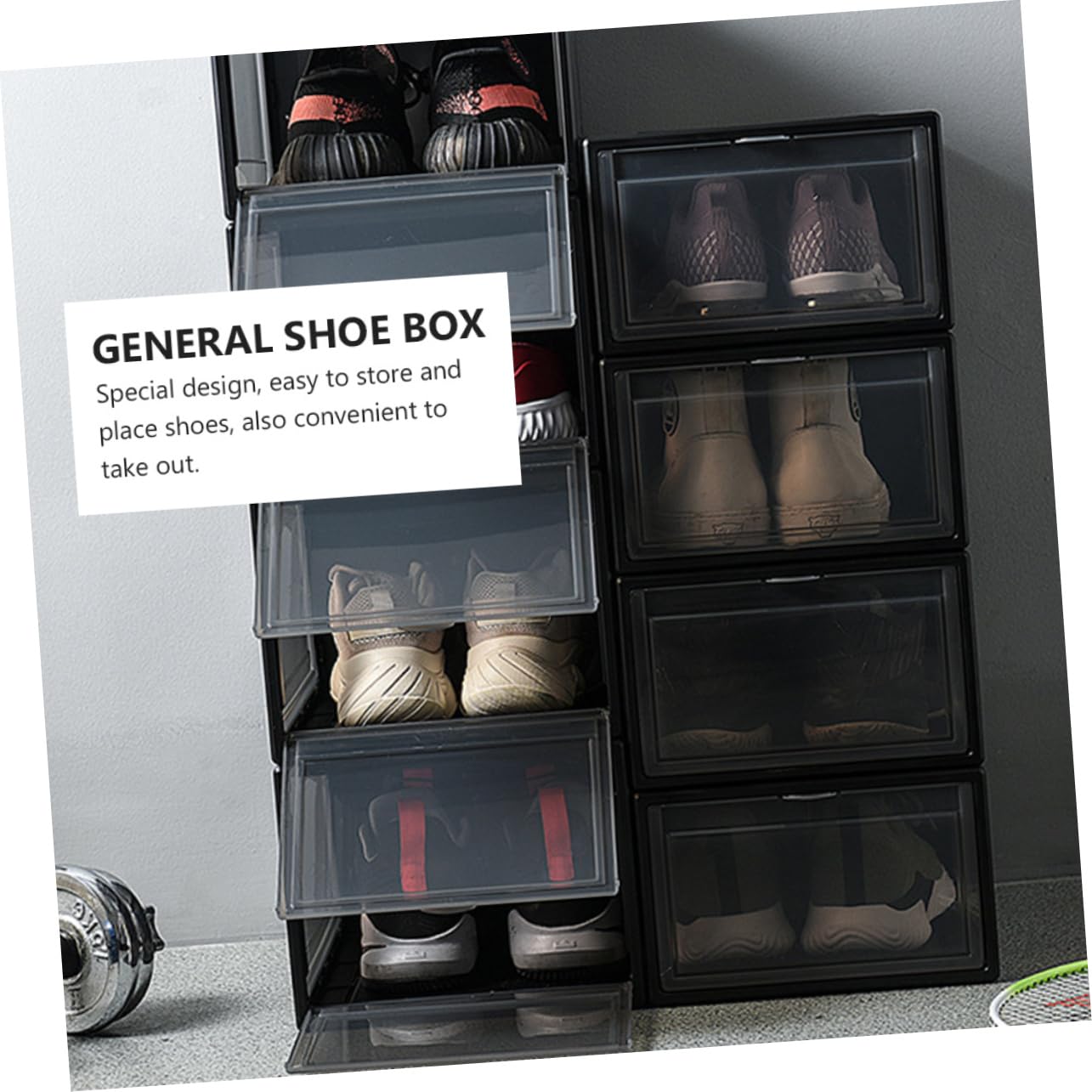 ABOOFAN 1 Stück Schuhaufbewahrungsbox Schuhkarton Schuhorganizer Für Den Schrank Schuhhalter Für Schrank Sneaker Lagerung Drinnen Anzeige Schuhschrank Schuhorganisator Pp-kunststoff Black