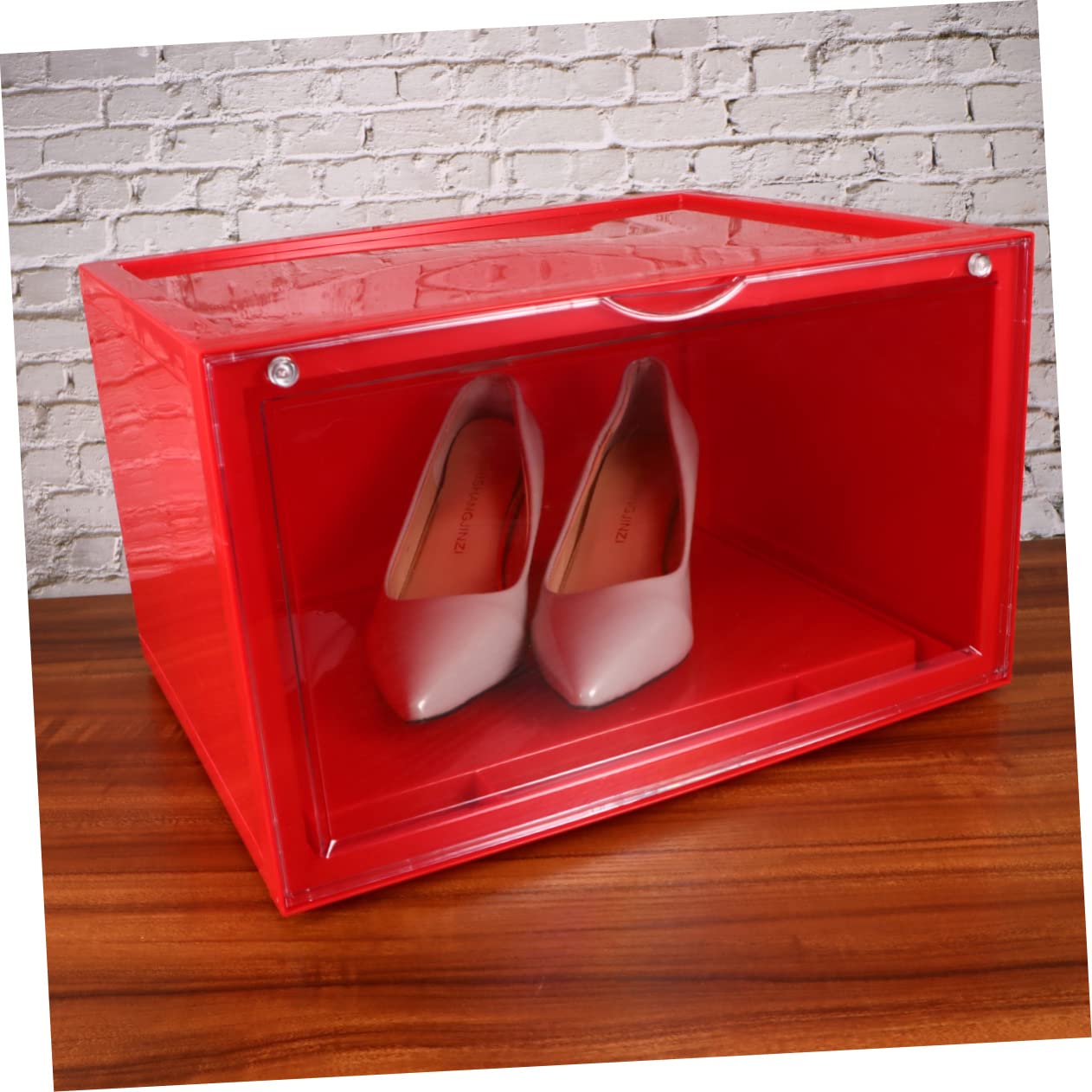 Cabilock Magnetische Schuhbox 36X28X22Cm Stapelbar Transparent mit Klappdeckel für Schuhaufbewahrung