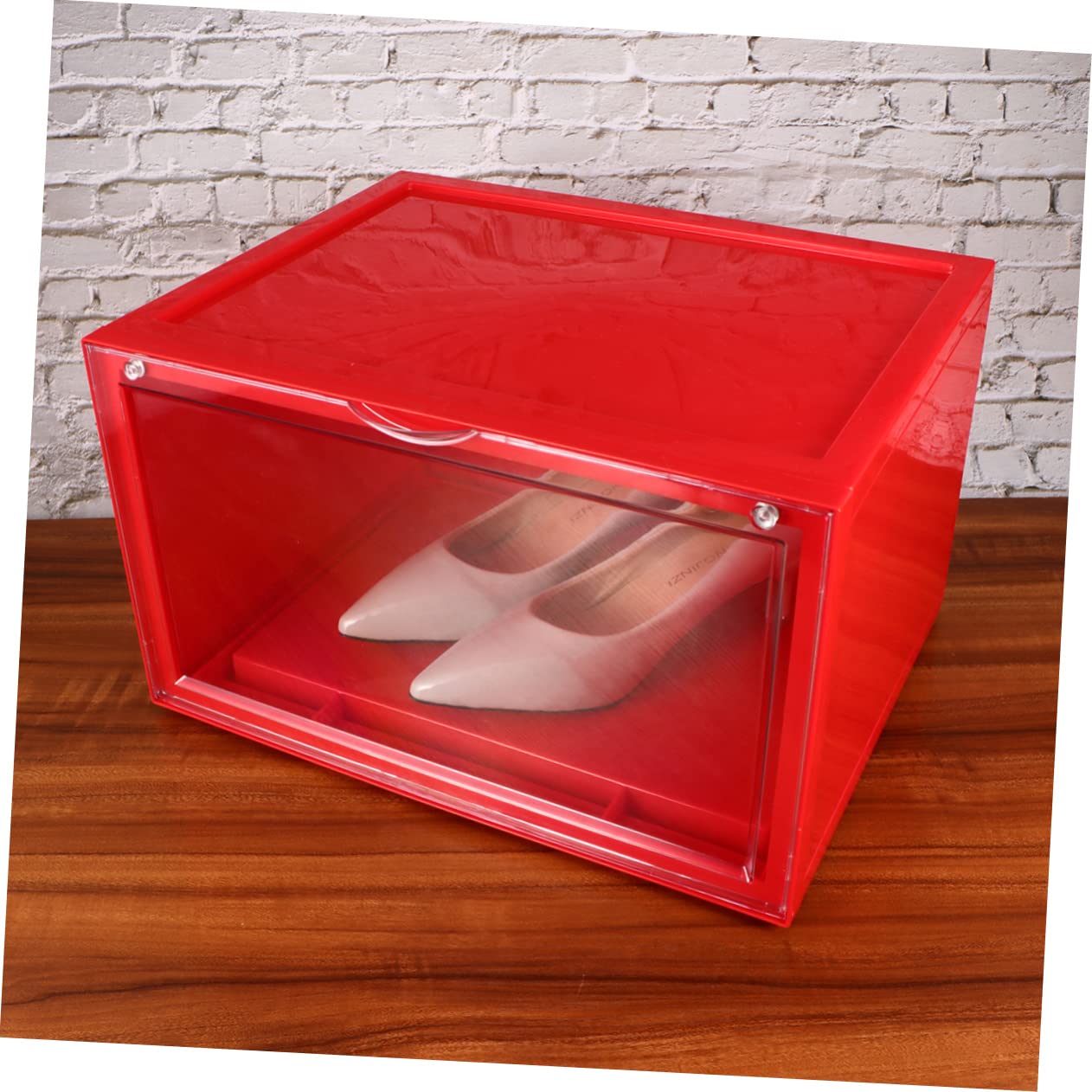 Cabilock Magnetische Schuhbox aus Dickem Stapelbar Transparent Seitliche Klappöffnung Schuhaufbewahrung für Kleine Räume Schlafzimmer Schränke