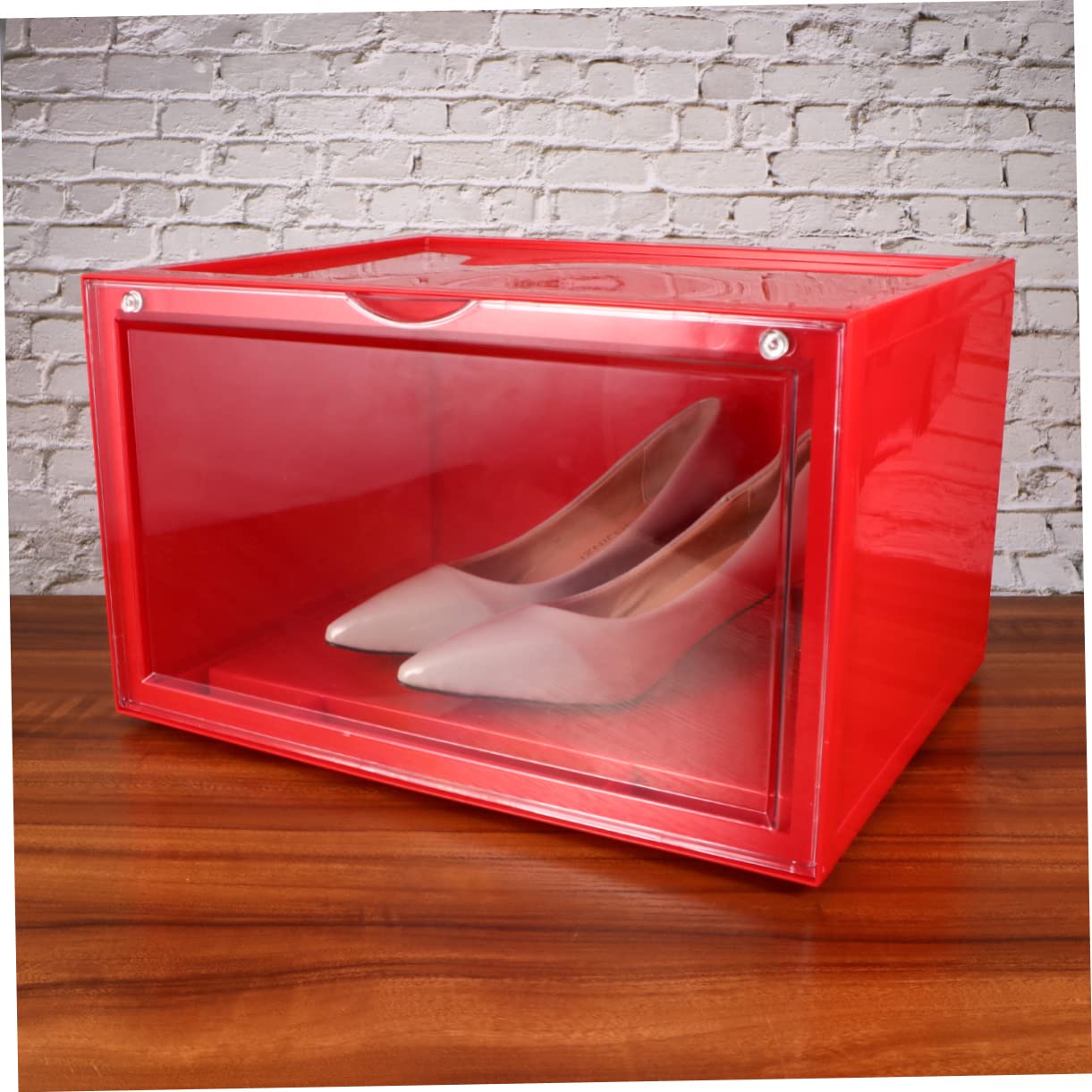 Cabilock Magnetische Schuhbox aus Dickem Stapelbar Transparent Seitliche Klappöffnung Schuhaufbewahrung für Kleine Räume Schlafzimmer Schränke