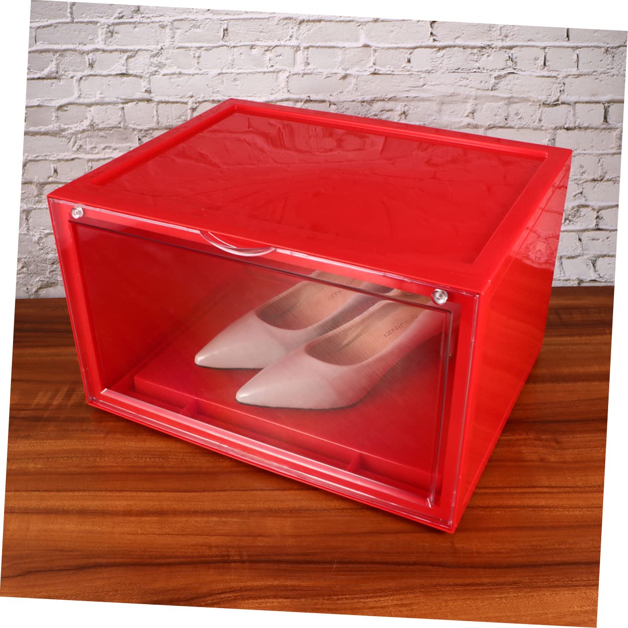 Cabilock Magnetische Schuhbox 36X28X22Cm Stapelbar Transparent mit Klappdeckel für Schuhaufbewahrung