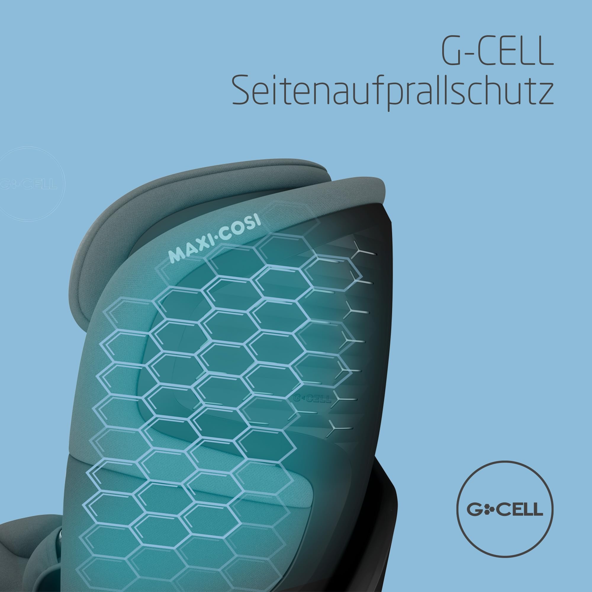 Maxi-Cosi Emerald 360 S i-Size – drehbarer Autositz 40–150 cm, 0–12 Jahre, ISOFIX, 4 Liegepositionen, mitwachsend, G-CELL Schutz, Grau