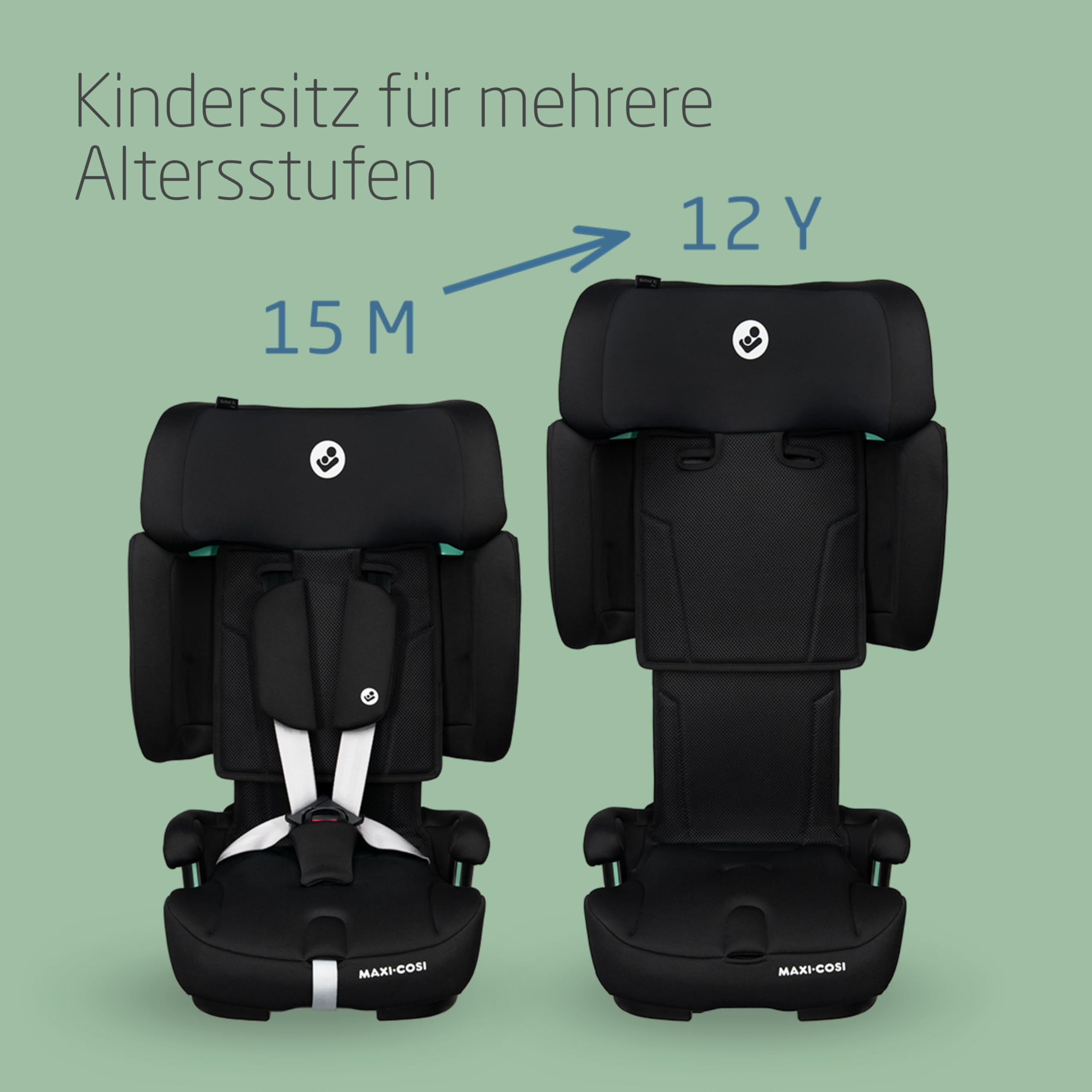 Maxi-Cosi Nomad XL Plus – mitwachsender Autositz 9–36 kg, 15 Mon.–12 J., klappbar, ultrakompakt, leicht, G-CELL Schutz, mit Reisetasche