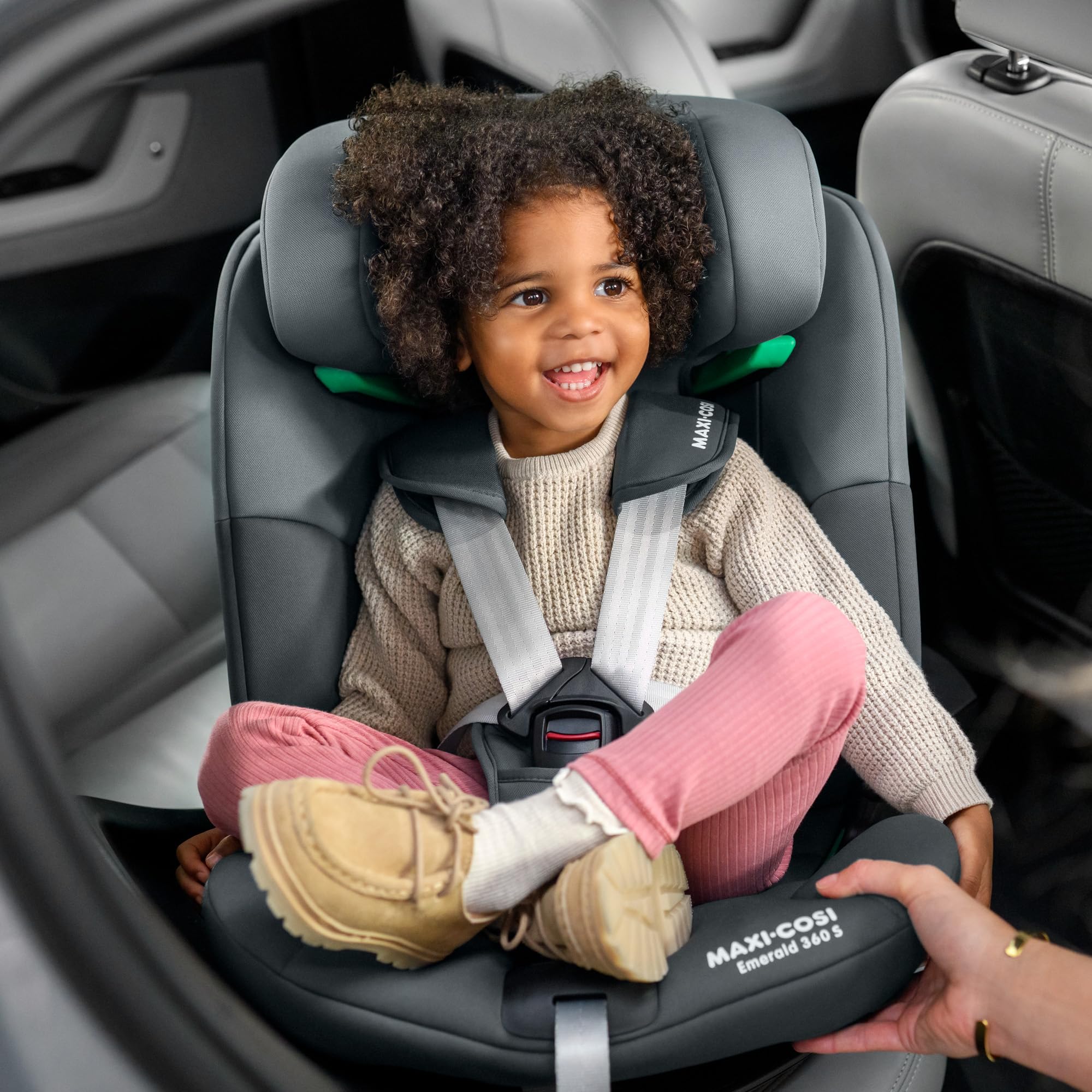 Maxi-Cosi Emerald 360 S i-Size – drehbarer Autositz 40–150 cm, 0–12 Jahre, ISOFIX, 4 Liegepositionen, mitwachsend, G-CELL Schutz, Grau