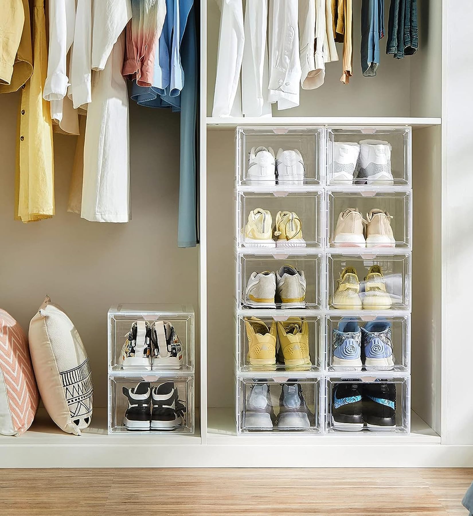 Schuhboxen Organizer-Schuhkartons durchsichtig,Transparent Schuhaufbewahrung für Sneakers und Turnschuhe,Kunststoffbox mit durchsichtiger Tür