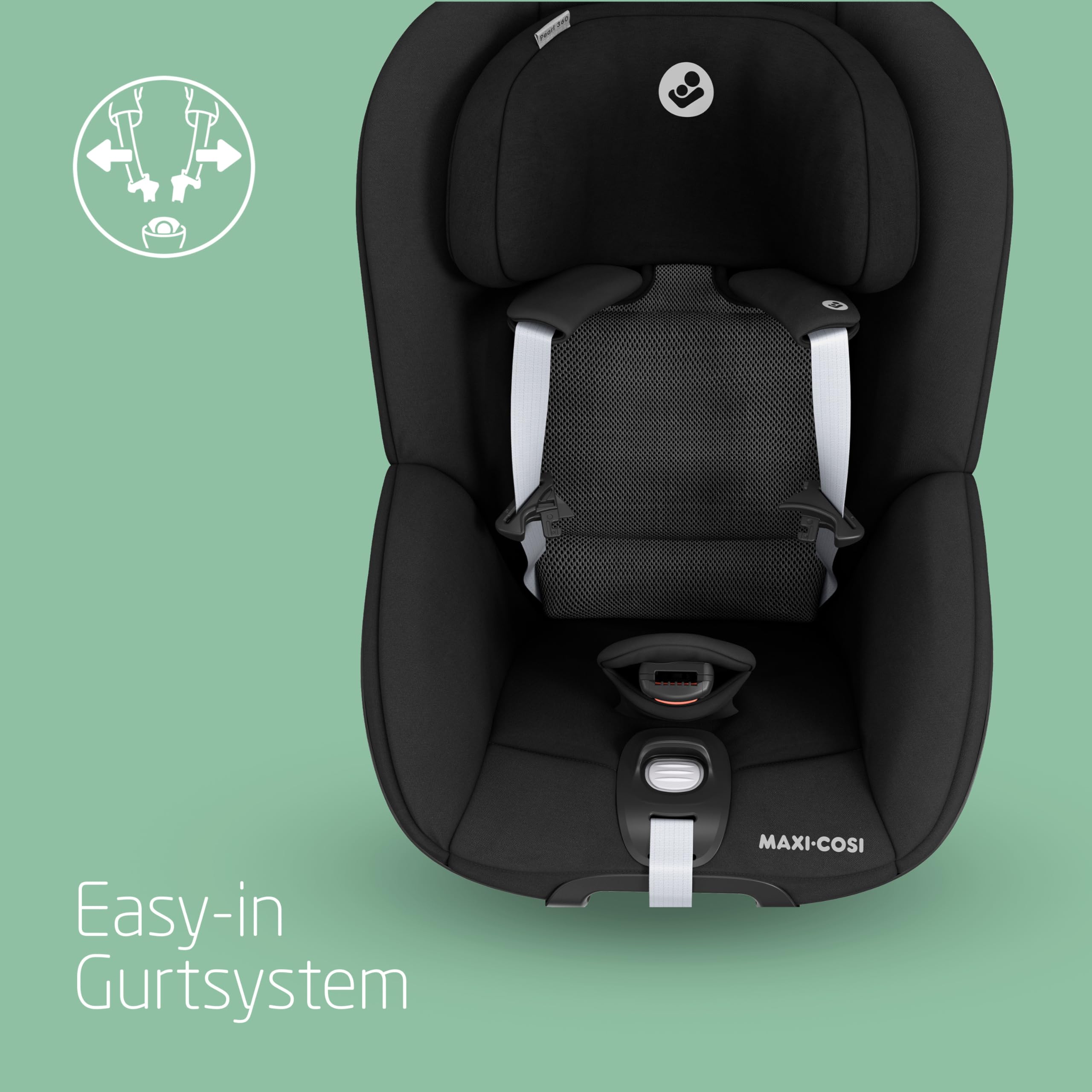 Pearl 360 i-Size Autositz von Maxi-Cosi – Drehbar, 61–105 cm, 3 Mon.–4 J., ClimaFlow, Easy-In-Gurt & G-CELL Schutz