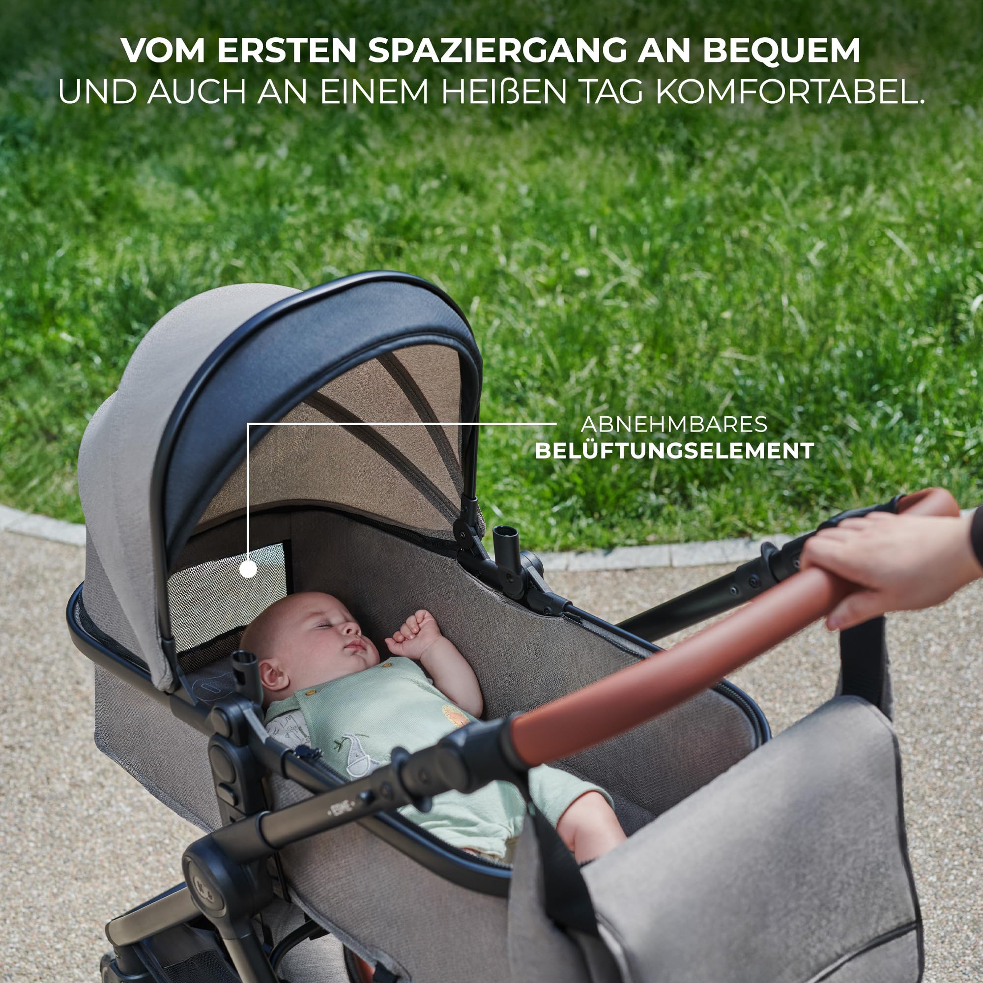 Kinderkraft ESME 3-in-1 Kinderwagen-Set – Kombikinderwagen bis 22 kg, inkl. i-Size Babyschale (40–75 cm), klappbar mit Liegefunktion, Schwarz
