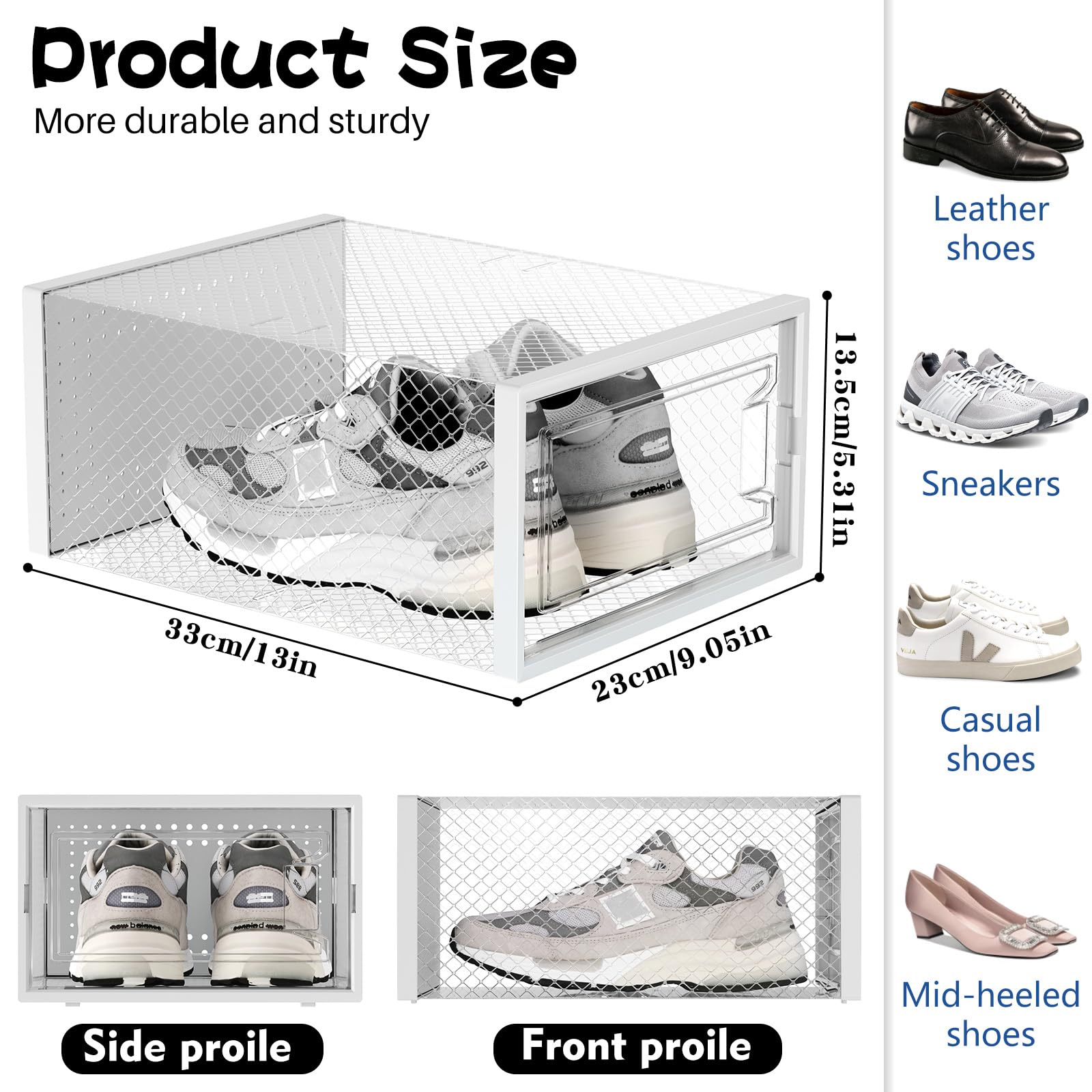 Schuhboxen Stapelbar, 12 Stück Schuhaufbewahrungsboxen, durchsichtiger stapelbarer Schuhorganizer aus Kunststoff mit Deckel für Damen/Herren, passend